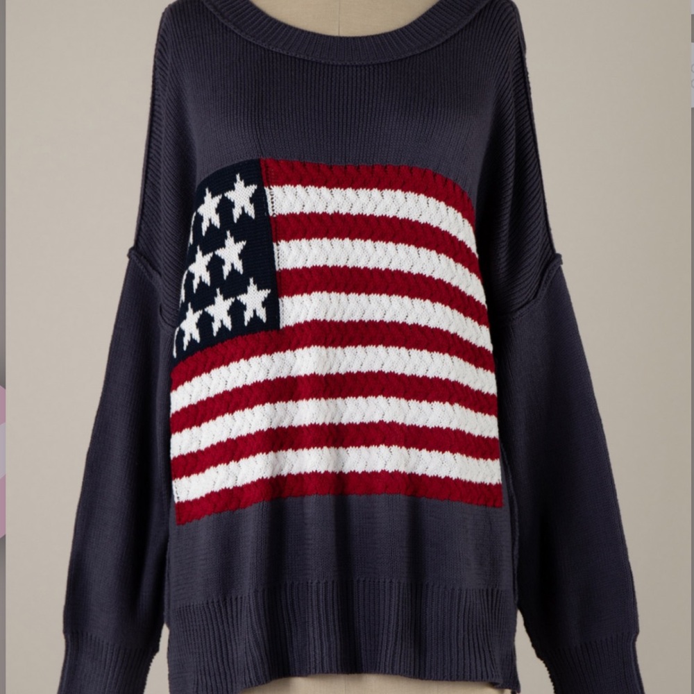 Navy American Flag Sweater